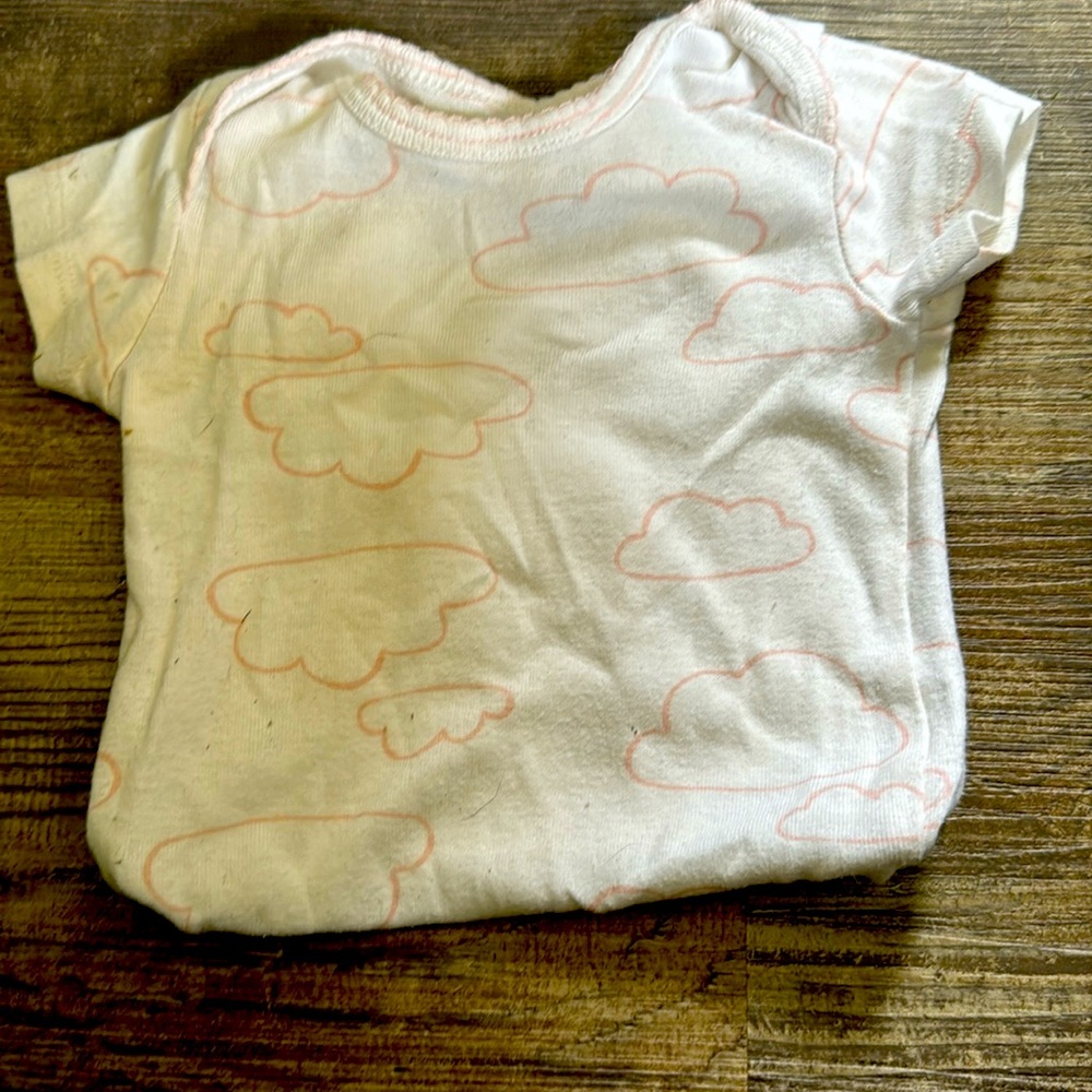 3mo carters pink and white cloud onesie